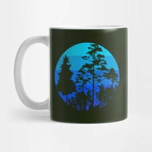 Retro Sunset Minimalist Trees Mug